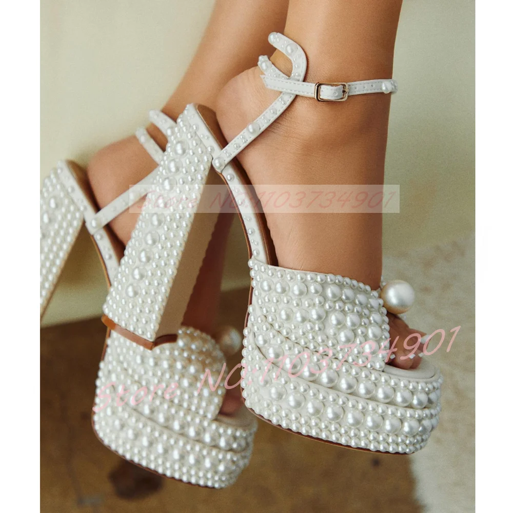 Women's White Pearl Platform S - Women'S Shoes Quality ulasan dan harga