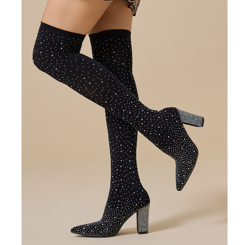 Aneikeh Crystal Over‑the‑Knee  - Sock Boot Women ulasan dan harga