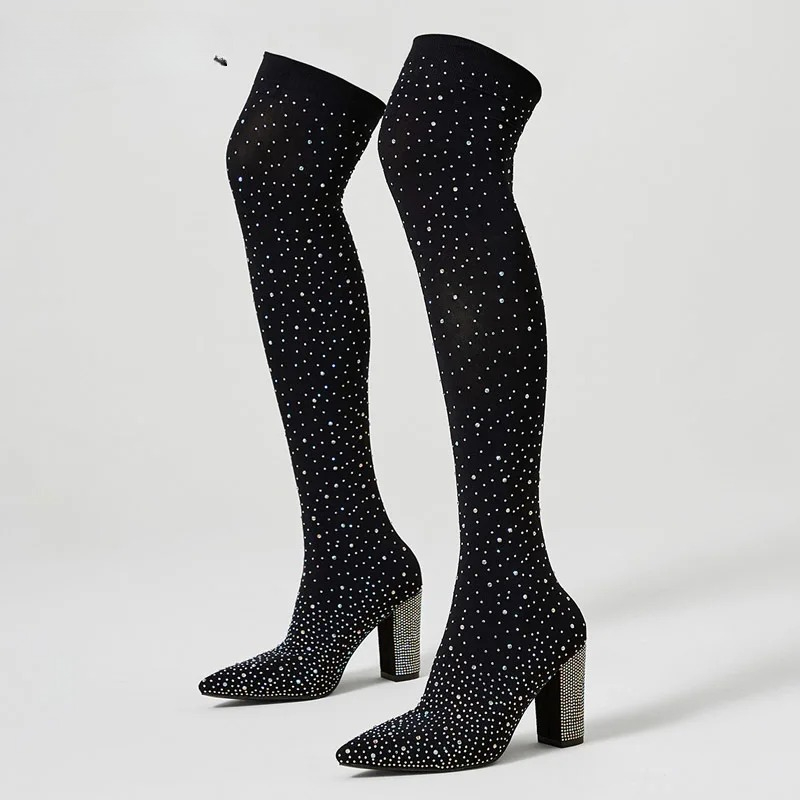 Aneikeh Crystal Over‑the‑Knee  - Sock Boot Women ulasan dan harga