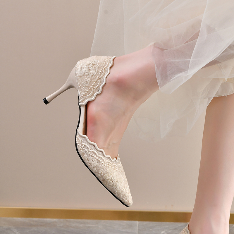 Lace Pointed Toe High Heels Wo - Women'S Shoes Quality ulasan dan harga