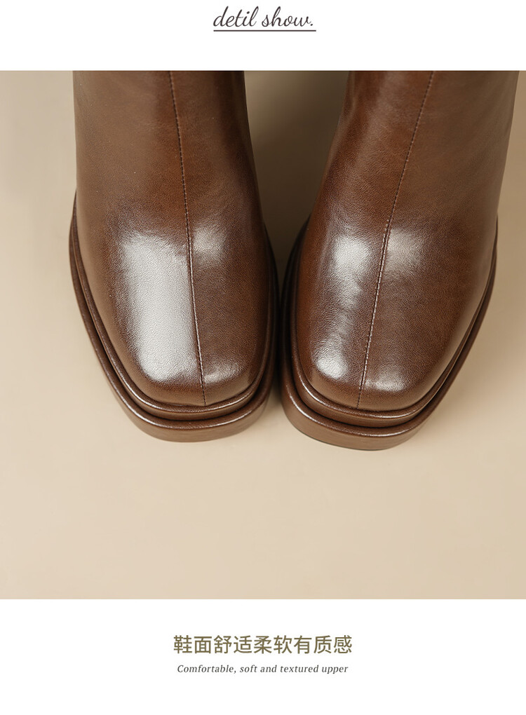 Autumn and Winter Soft Leather - Knee High Boots Women ulasan dan harga