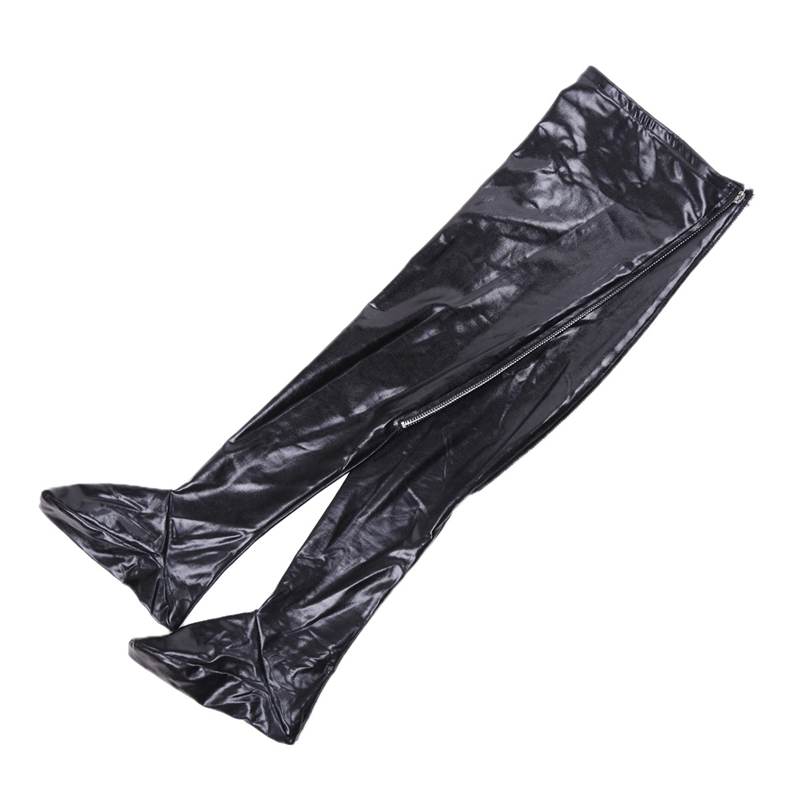 Punk Black PU Leather Stocking - Women Shoes Xxl ulasan dan harga
