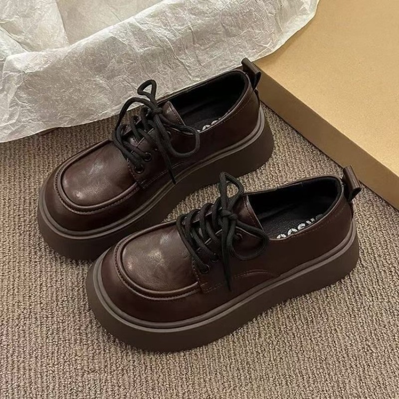 Women Vintage Brown Lace‑up Pl - Oxford Lace Up Women ulasan dan harga