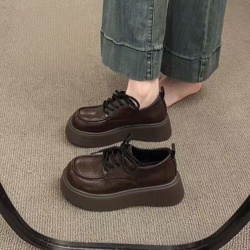Women Vintage Brown Lace‑up Pl - Oxford Lace Up Women ulasan dan harga