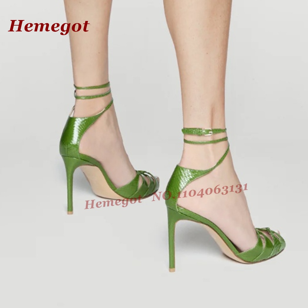 Green Croc-Pattern Strappy San - Women'S Shoes Clogs ulasan dan harga